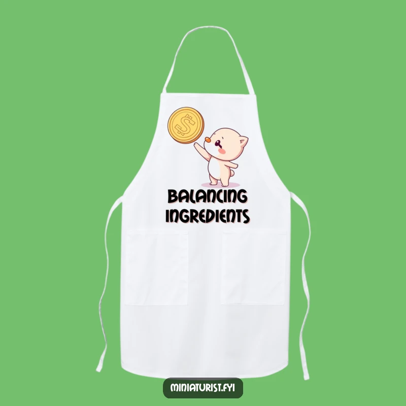 Funny Coin Balancing Chef Apron: Master Your Kitchen with Humor