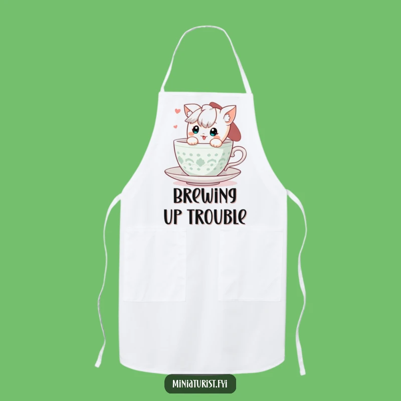 Funny Teacup Peek Apron: Cute Kitchen Companion - The Perfect Funny Gift for Bakers!