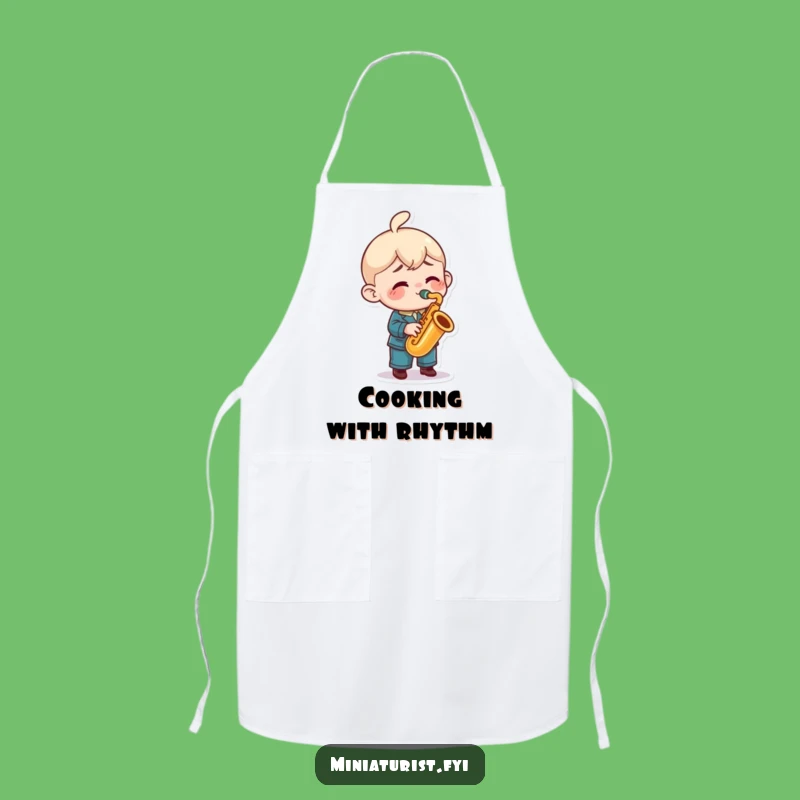 Funny Saxophone Apron: Cook or Craft to the Beat with Miniature Musician Gift
