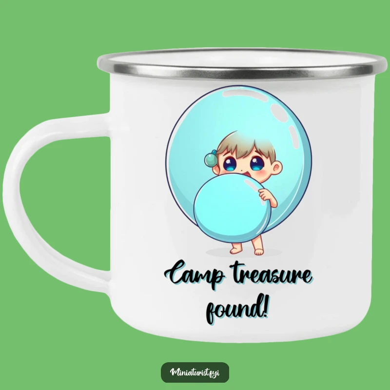 Funny Delighted Person Camping Mug Big Button Adventure