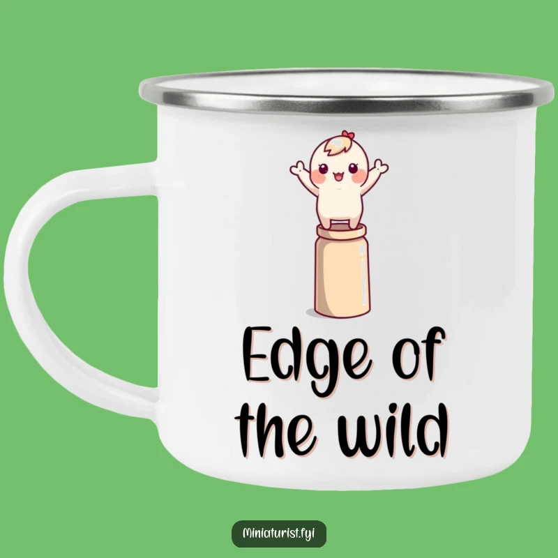 Funny Balancing Act Camping Mug: Outdoorsy Tiny Character's Thimble Gift