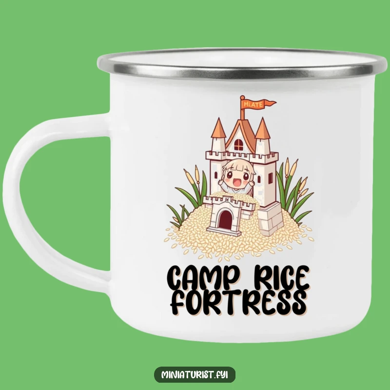 Funny Rice Castle Builder Camping Mug: Fueling Big Dreams Outdoors