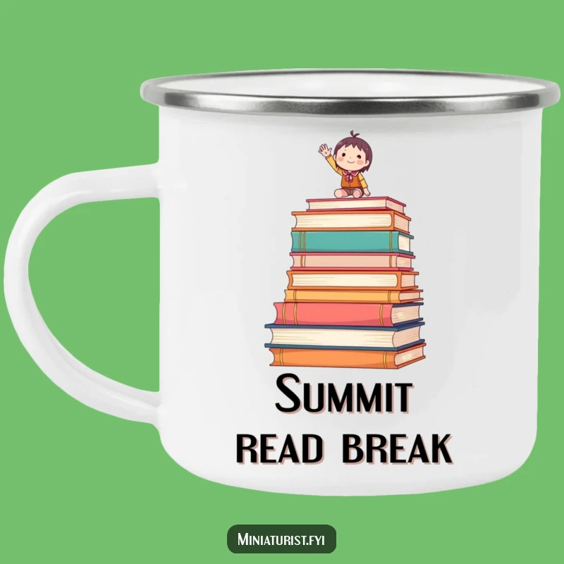 Funny Waving Tiny Figure Camping Mug Literary Expedition Gear
