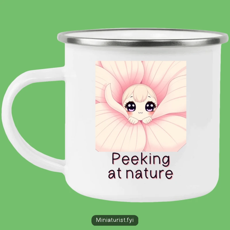 Funny Curious Flower Camping Mug: Adventure with Wonder, Perfect Funny Gift