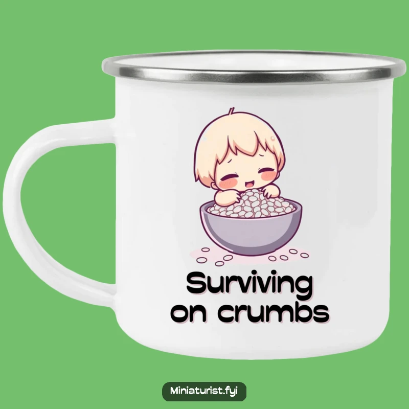 Funny Rice Struggle Camping Mug: Tiny Hero's Adventure, Outdoor Funny Gift