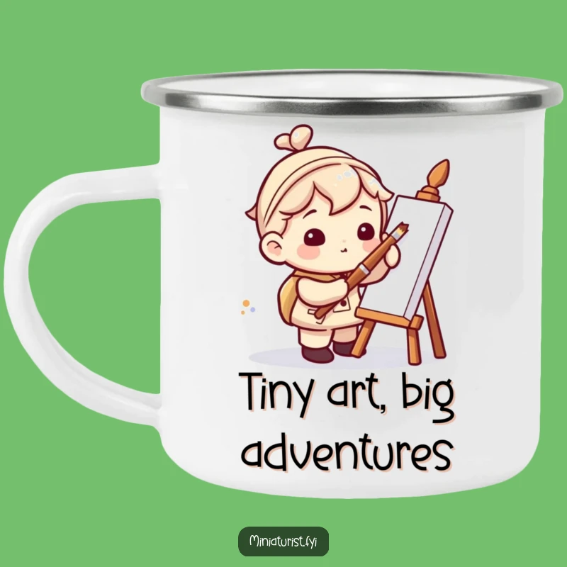 Funny Miniaturist Artist Camping Mug: Adventure Fuel with Gigantic Art Fun
