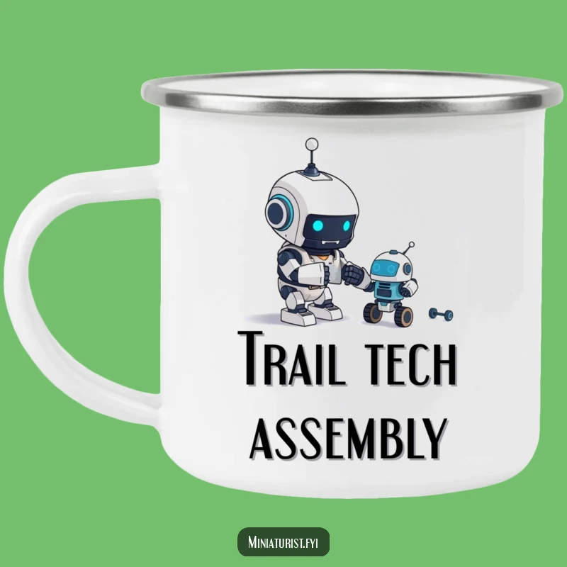 Funny Robot Builder Camping Mug: Tiny Bot Outdoor Gift