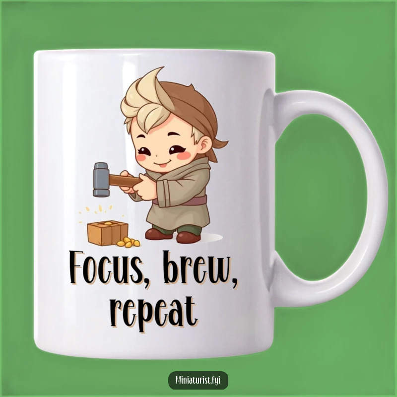 Funny Artisan Hammer Mug: Focused Mini Craftsman for a Giggle Gift