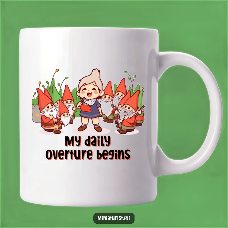 Funny Gnome Orchestra Conductor Mug: Tiny Maestro Leading Garden Gnomes, A Hilarious Gift