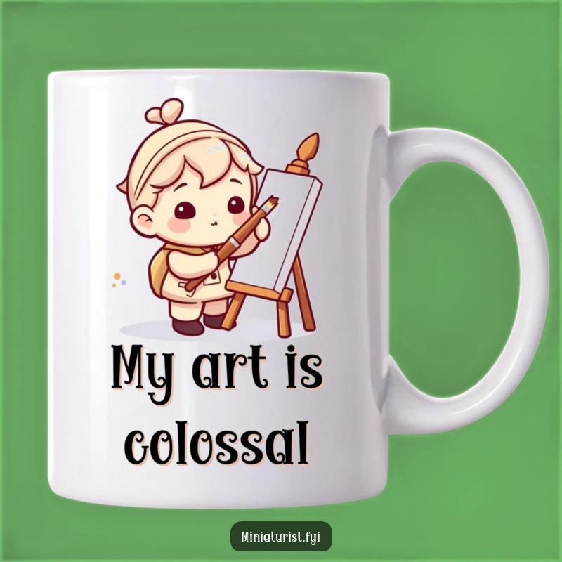 Funny Miniaturist Artist Mug: Hilarious Giant Brush Action, Perfect Artist Gift