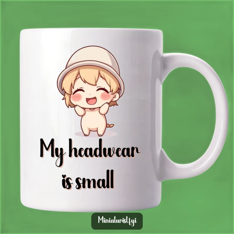 Funny Thimble Hat Mug: Giggling Tiny Character's Hilarious Headwear Mishap, Perfect Gift!