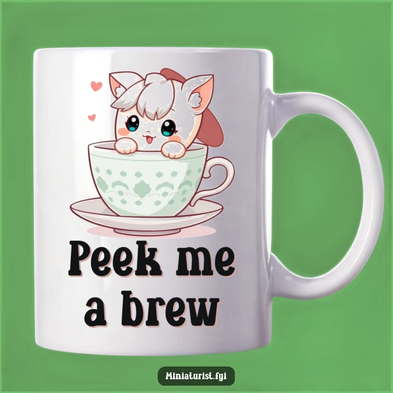 Funny Teacup Peek Mug: Adorable Surprise - Perfect Funny Gift for Tea Lovers!