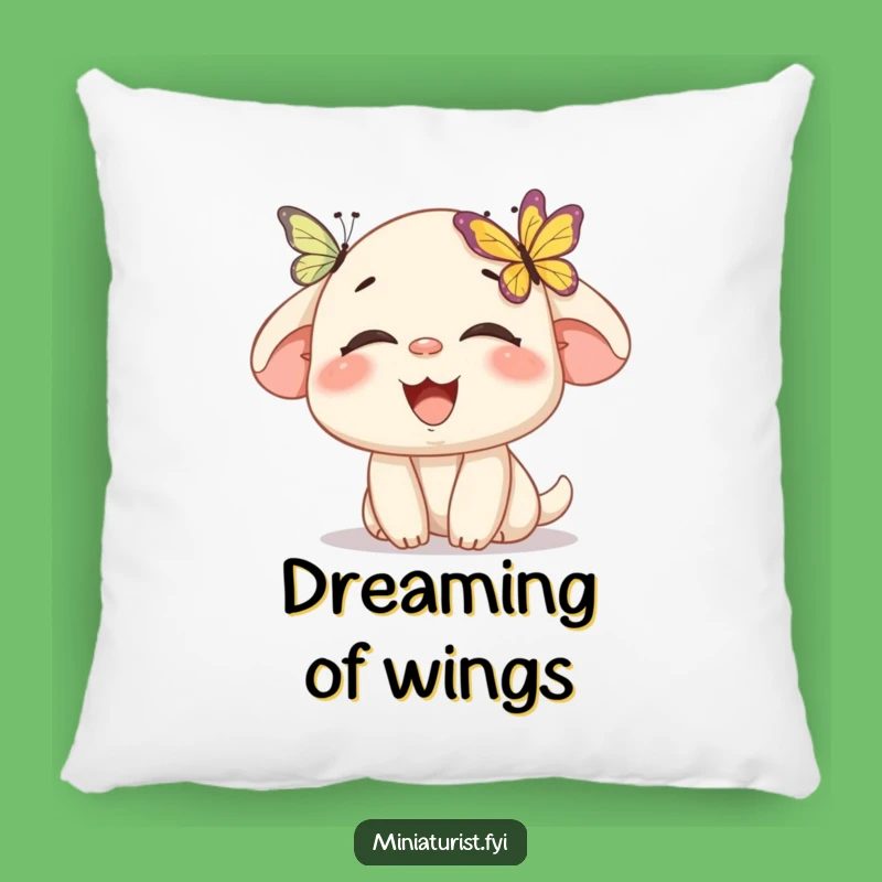 Cozy Funny Butterfly Pillow: Mini Character Laughing, Comfy Funny Gift Cushion
