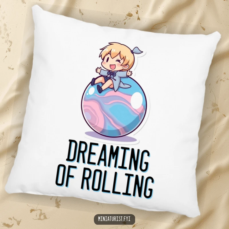 Funny Marble Rider Pillow: A small character riding a marble, providing comfort and a sense of playful adventure.
