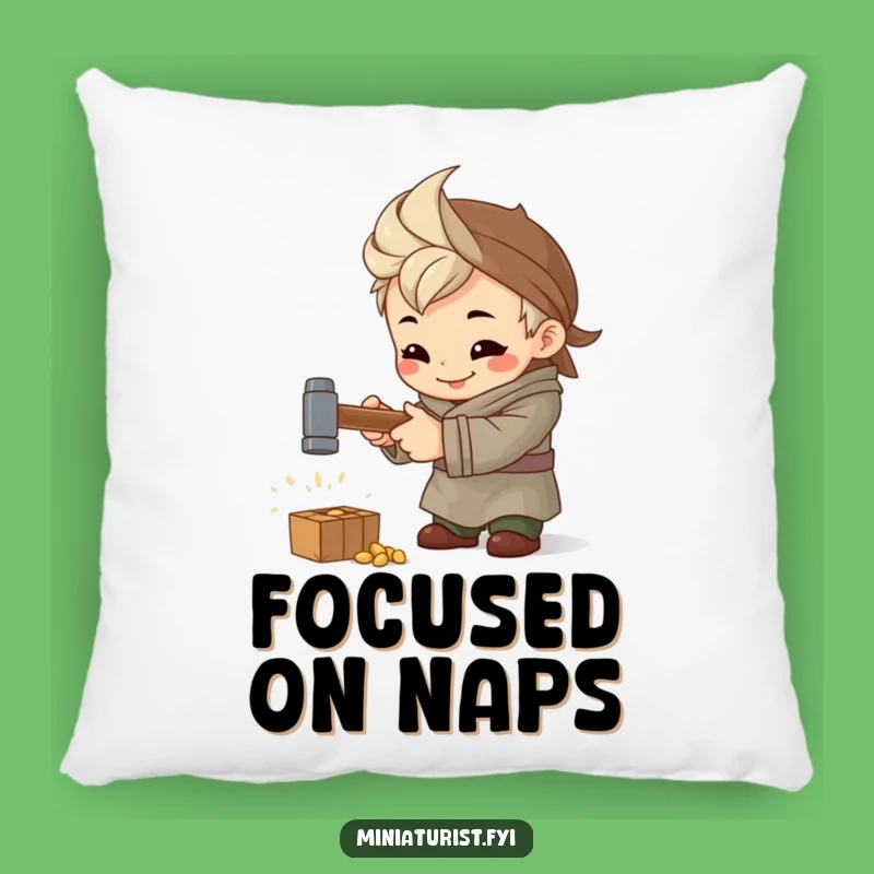 Funny Artisan Hammer Pillow: Cozy Comfort for the Focused Creator