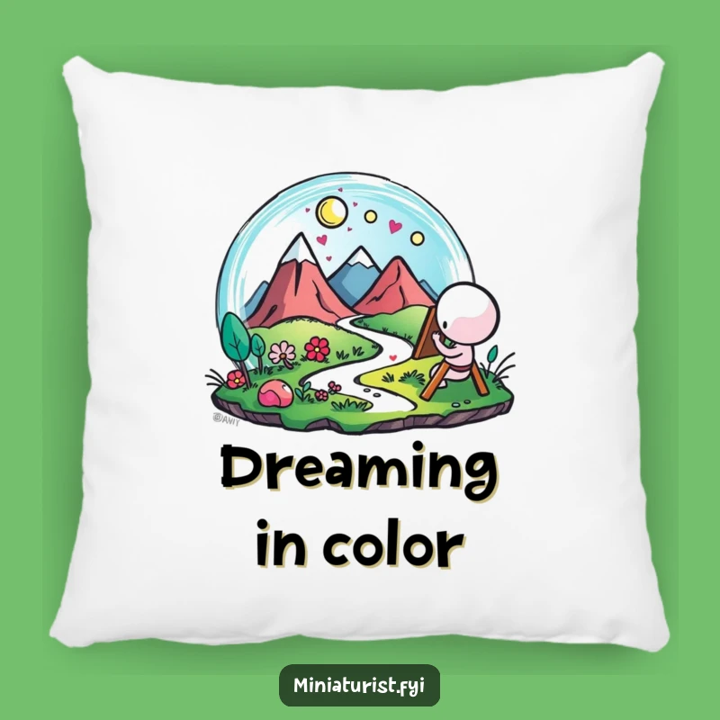 Funny Artist Landscape Pillow: Cozy Comfort for the Creative Mind