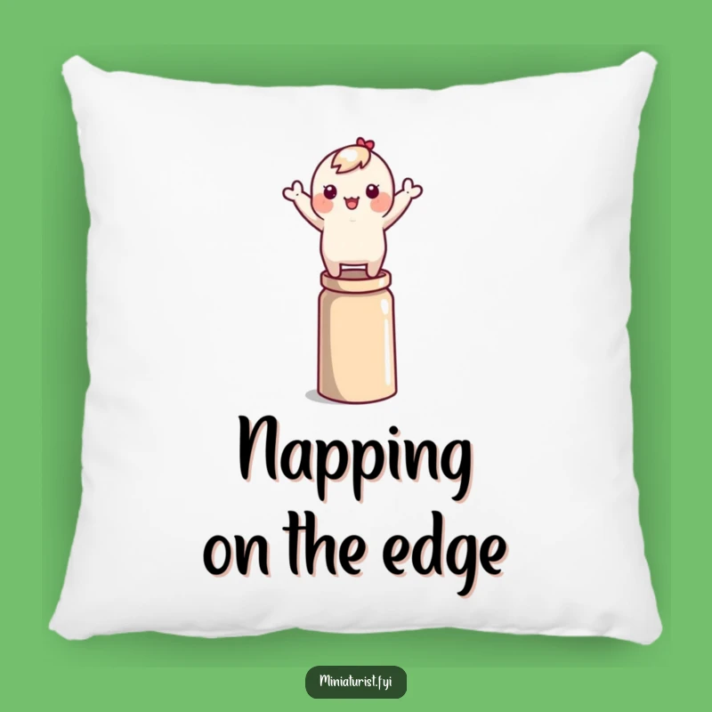 Funny Balancing Act Pillow: Cozy Tiny Character's Thimble Cushion Gift