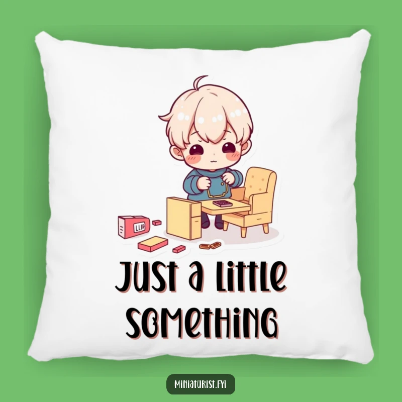 Funny Tiny Furniture Builder Pillow: Comfy Decor for Laugh-Out-Loud Moments