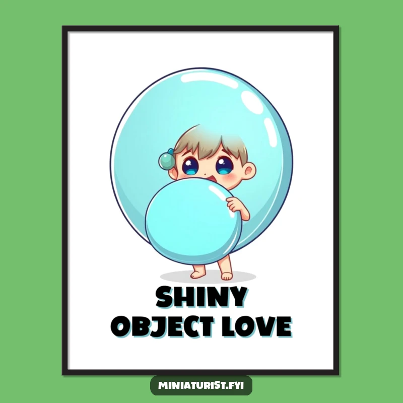 Funny Delighted Person Digital Art Giant Button Joyful Decor