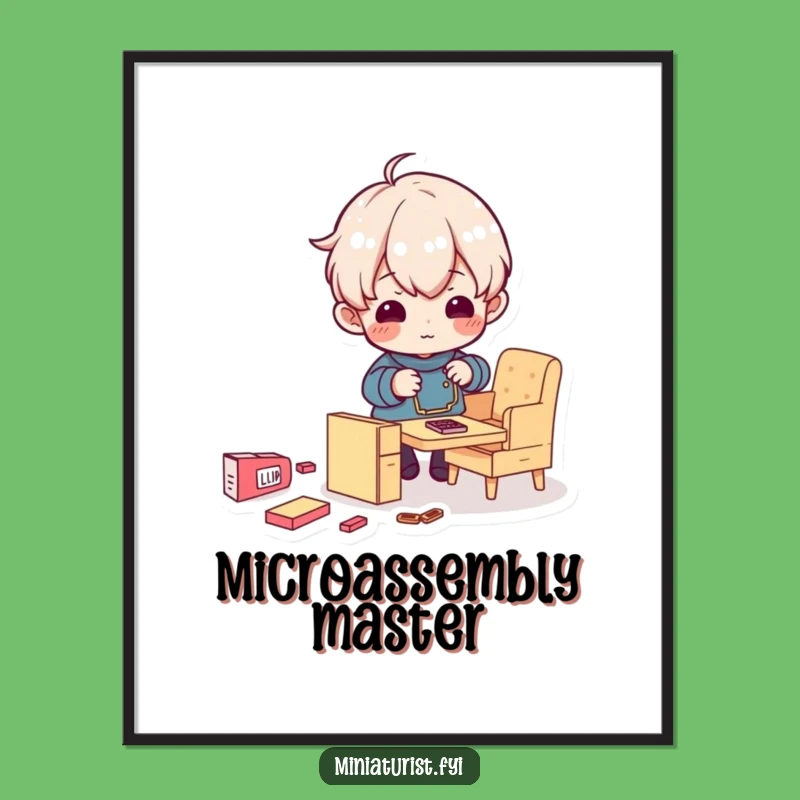 Funny Tiny Furniture Assembly Digital Art: Hilarious Decor for Laughing Spaces