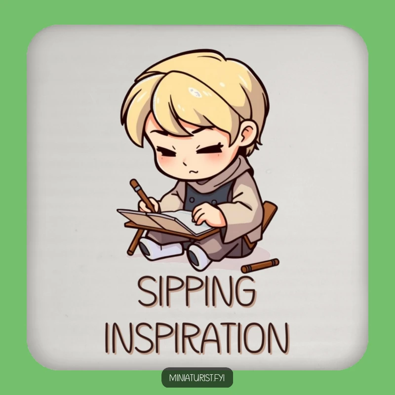 Funny Artisan Sketcher Coaster: Protect Surfaces with Artistic Humor, Gift!