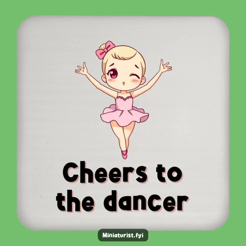 Funny Ballet Macaron Coaster: Protect Surfaces with Funny Dance Art