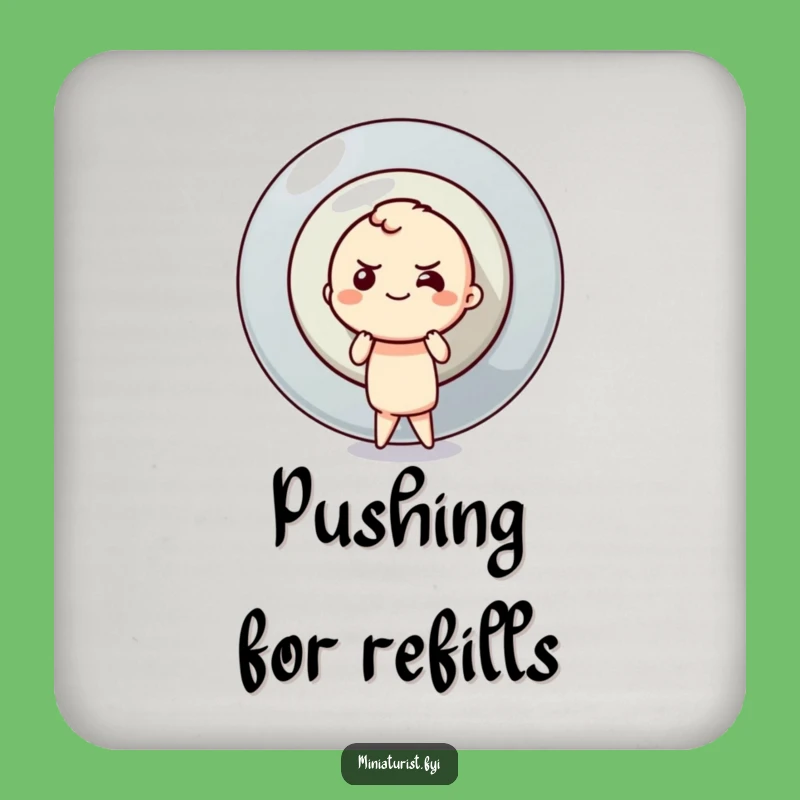 Funny Button Pusher Drink Coaster: Protect Surfaces with Determination, Funny Gift