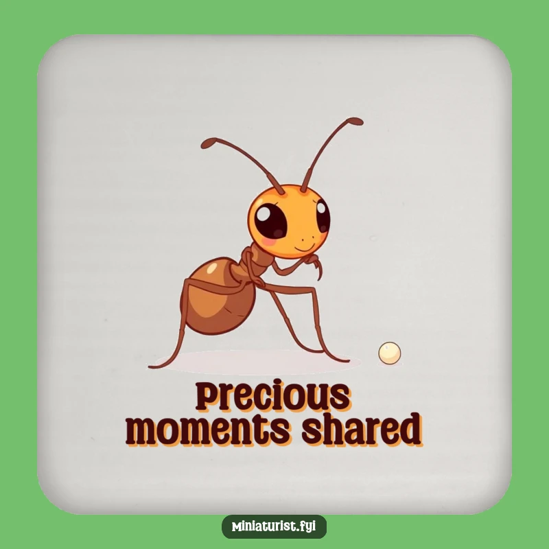 Funny Determined Ant Pearl Coaster - Protect Surfaces Gift