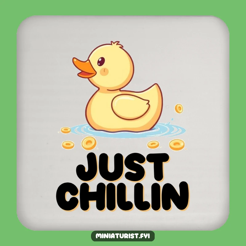 Funny Rubber Ducky Cereal Flake Coaster: Protect Surfaces with Humor