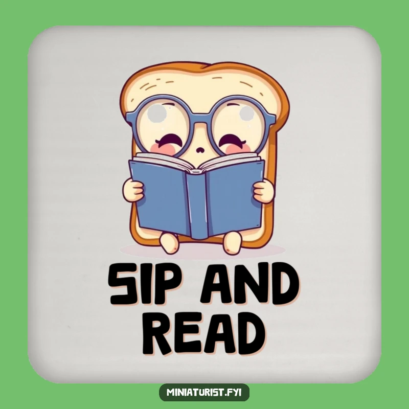 Funny Bookish Toast Drink Coaster - Smart Protection Gift!