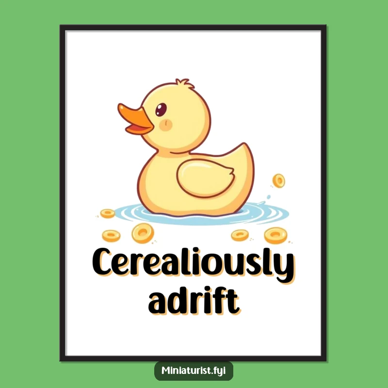 Funny Rubber Ducky Cereal Flake Poster: Hilarious Wall Art for Your Space