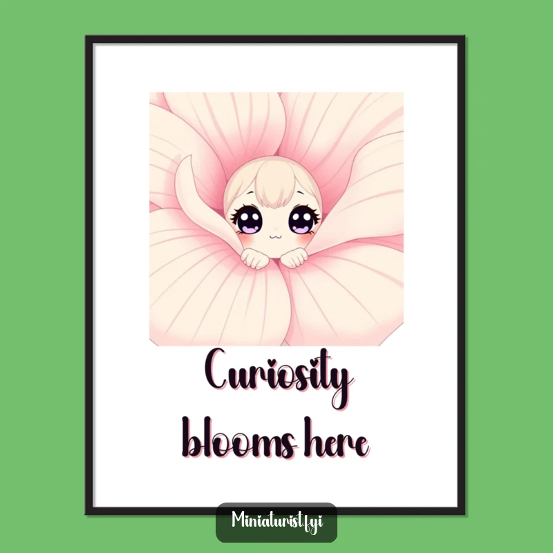 Funny Curious Flower Poster: Enchanting Art, Perfect Funny Gift