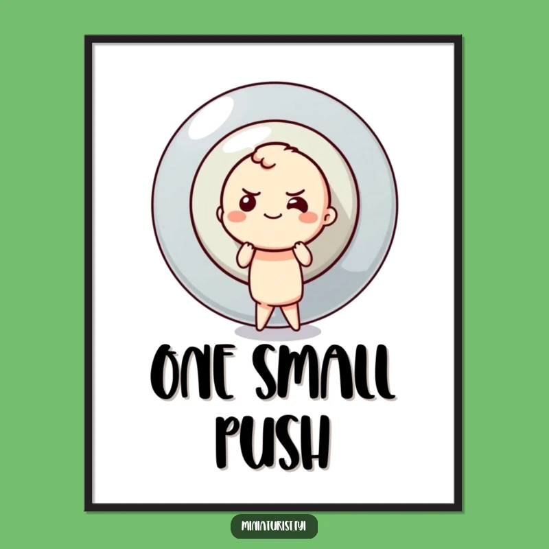 Funny Button Pusher Poster: Motivational Art, Epic Effort, Perfect Funny Gift