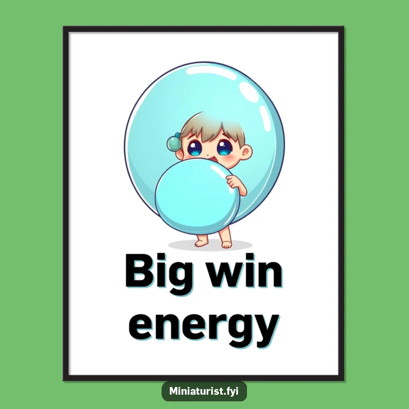 Funny Delighted Person Poster Giant Shiny Button Art