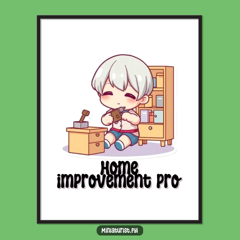 Funny Tiny Fixer Poster: Miniature Masterpiece, Hilarious Wall Art!