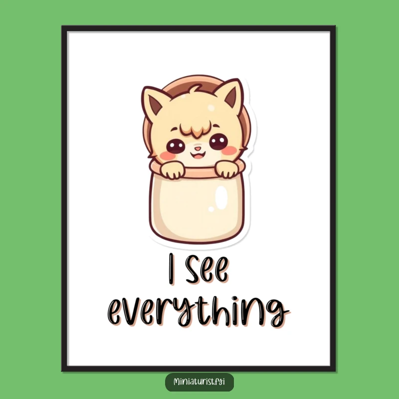 Funny Thimble Peeker Poster: Hilarious Wall Art for Playful Spaces