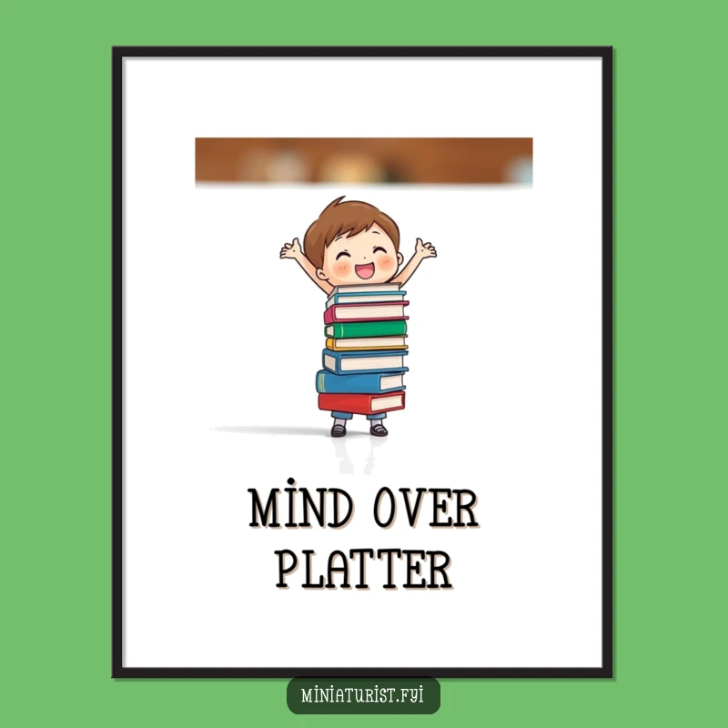 Funny Book Balance Poster: Tiny Scholar's Achievement Art, Hilarious Wall Decor