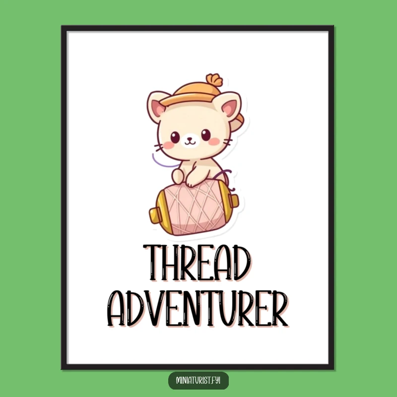 Funny Thread Rider Poster: Cute Animal Wall Art Gift