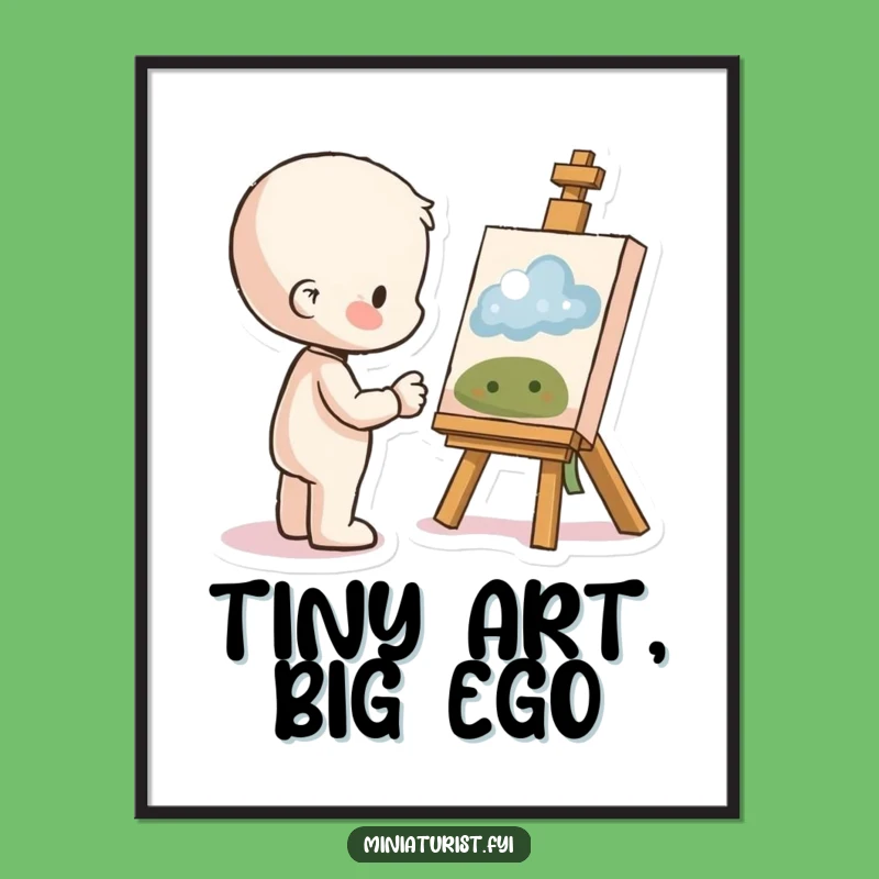 Funny Proud Artist Poster: Tiny Triumph, Hilarious Wall Art!