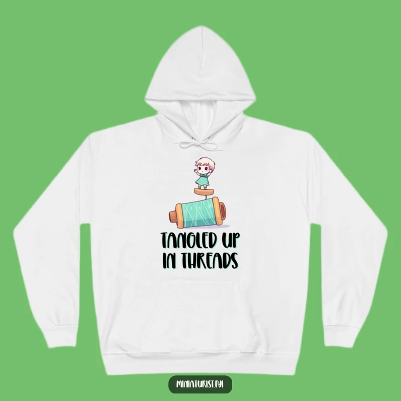 Funny Miniaturist Thread Hoodie: Cozy Balance, Perfect Gift