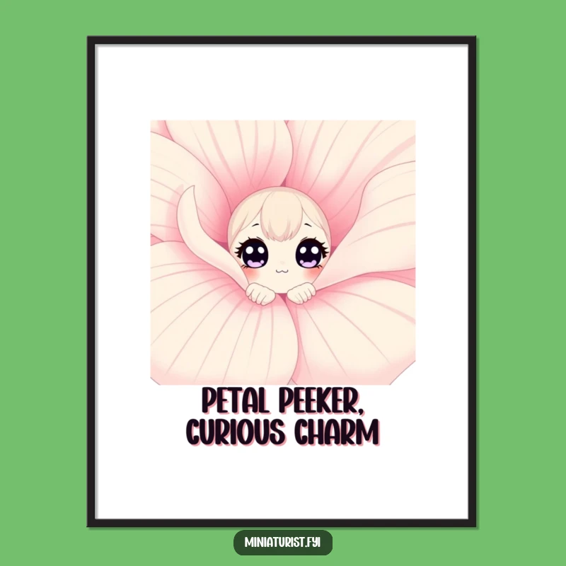 Free Printable Wall Art: Curious Flower Peeker for Whimsical Room Decor