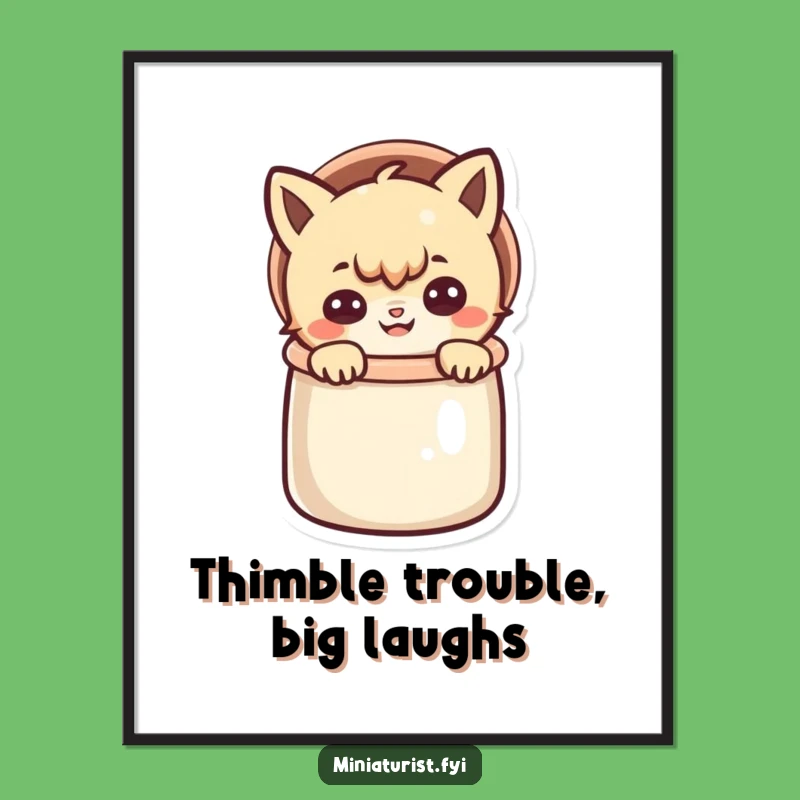 Funny Free Printable Wall Art: Thimble Mischief Maker, Whimsical Decor Downloadable Art