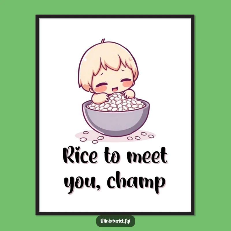 Funny Free Printable Wall Art: Tiny Rice Lifter, Hilarious Downloadable Decor for Laughs