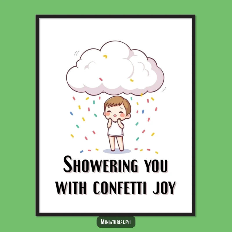 Free Printable Wall Art: Confetti Rain Surprise, Hilarious DIY Downloadable Art for Whimsical Decor