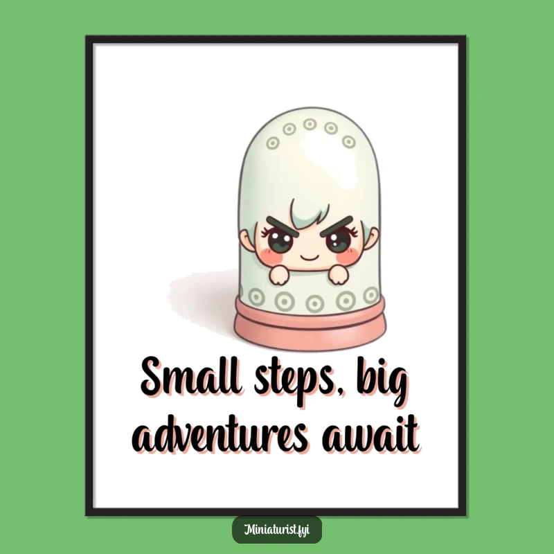 Playful Free Printable Wall Art: Mischievous Figure & Thimble - Quirky Downloadable Decor!