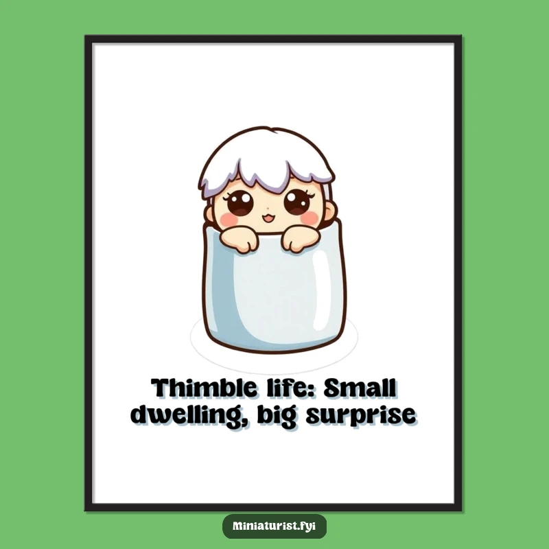 Free Printable Wall Art: Surprised Thimble Dweller, Funny Downloadable Decor