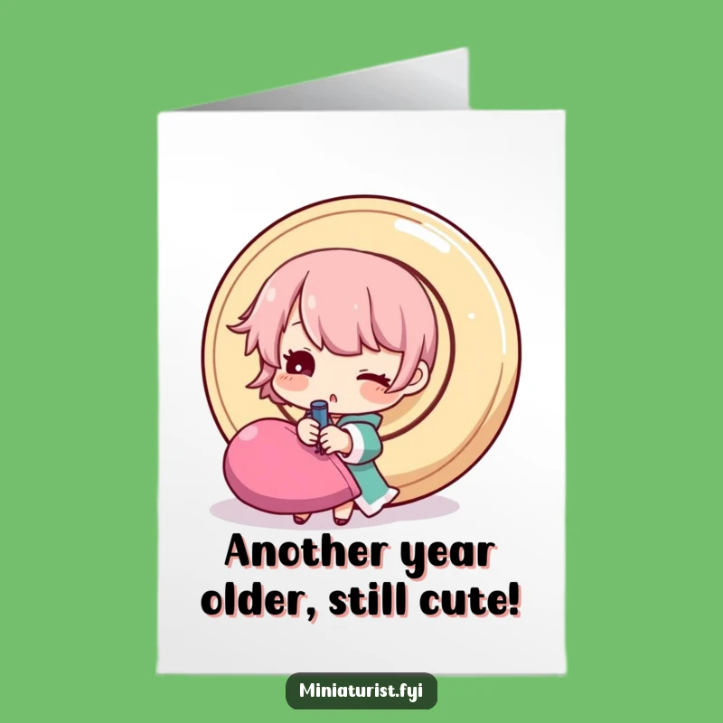 Free Printable Birthday Card: Tiny Sewer Winking, Hilarious Button Attempt, Downloadable Joke Gift