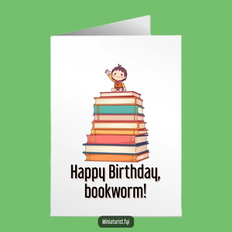 Free Printable Birthday Card: Enthusiastic Bookworm for a Joyous Downloadable Gift