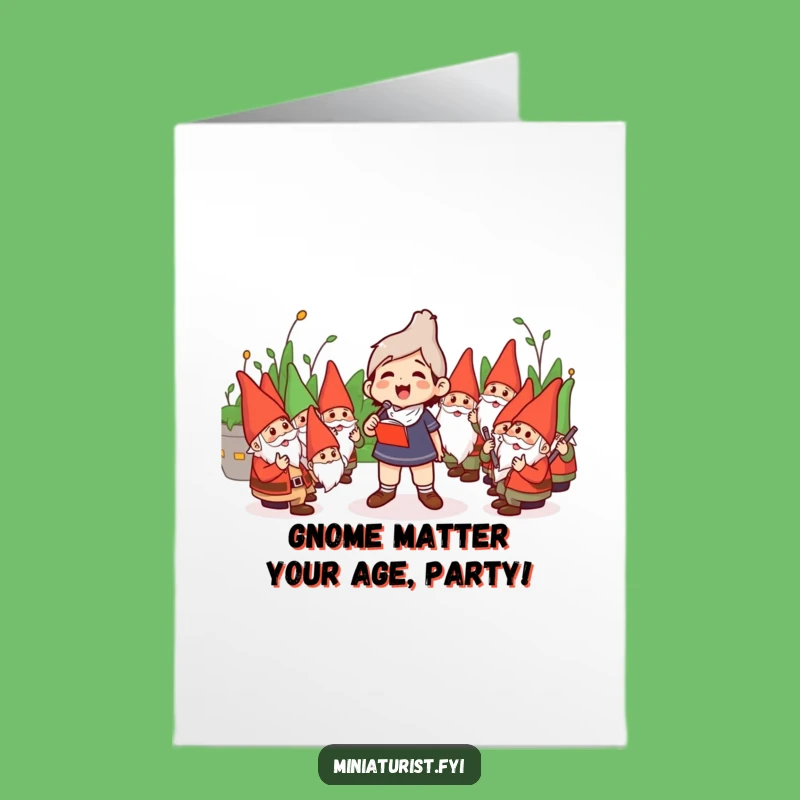 Free Printable Birthday Card: Funny Gnome Conductor Design, Hilarious DIY Downloadable Gift