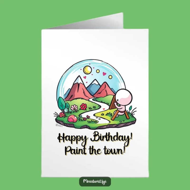 Funny Free Printable Birthday Card: Tiny Artist's Masterpiece, Downloadable Gift